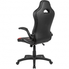 Herné kreslo Gerard, syntetická koža, čierna / červená - 5