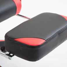 Herné kreslo Jarama s podnožkou, syntetická koža, červená - 8