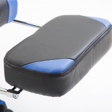 Herné kreslo Jarama s podnožkou, syntetická koža, modrá - 8