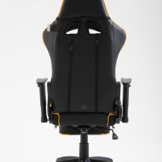 Herné kreslo Jarama s podnožkou, syntetická koža, žltá - 4