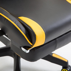 Herné kreslo Jarama s podnožkou, syntetická koža, žltá - 6