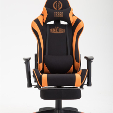 Herné kreslo Jarama s podnožkou, textil, oranžová - 2