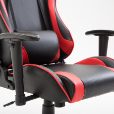 Herné kreslo Jarama, syntetická koža, červená - 6