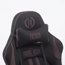 Herné kreslo Racing Edition, textil, hnedá - 7