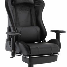 Herné kreslo Turbo LED, syntetická koža, čierna - 1