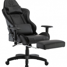 Herné kreslo Turbo LED, syntetická koža, čierna - 2