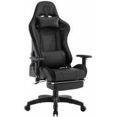 Herné kreslo Turbo LED, syntetická koža, čierna