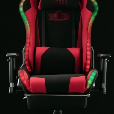 Herné kreslo Turbo LED, textil, čierna / červená - 2