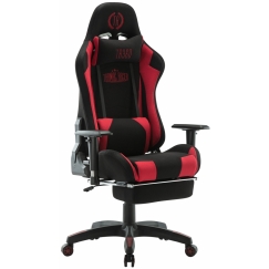 Herné kreslo Turbo LED, textil, čierna / červená