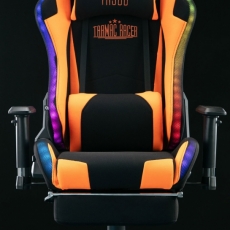 Herné kreslo Turbo LED, textil, čierna / oranžová - 2