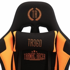 Herné kreslo Turbo LED, textil, čierna / oranžová - 6