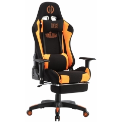 Herné kreslo Turbo LED, textil, čierna / oranžová