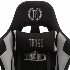 Herné kreslo Turbo LED, textil, čierna / sivá - 5