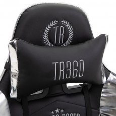 Herné kreslo Turbo Lesk, čierna / biela - 6