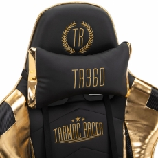 Herné kreslo Turbo Lesk, čierna / zlatá - 6