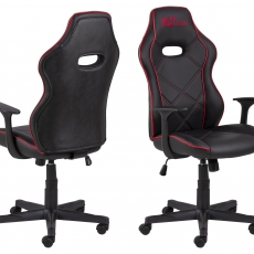 Herné kreslo Vayne, syntetická koža, čierna / červená - 1