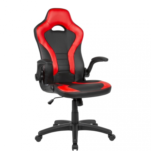 Herní křeslo Gerard, syntetická kůže, černá / červená - 1