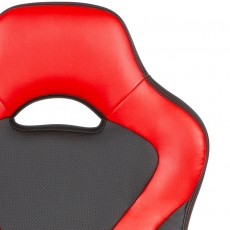 Herní křeslo Gerard, syntetická kůže, černá / červená - 6