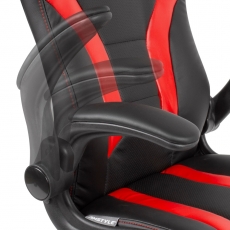 Herní křeslo Gerard, syntetická kůže, černá / červená - 7