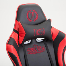 Herní křeslo Jarama s podnožkou, syntetická kůže, červená - 6