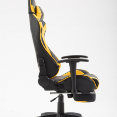 Herní křeslo Jarama s podnožkou, syntetická kůže, žlutá - 3