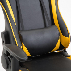 Herní křeslo Jarama s podnožkou, syntetická kůže, žlutá - 5