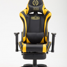 Herní křeslo Jarama s podnožkou, syntetická kůže, žlutá - 2