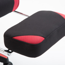 Herní křeslo Jarama s podnožkou, textil, červená - 8