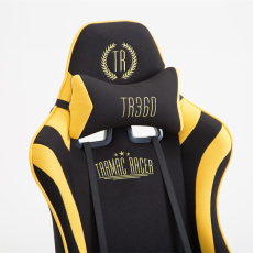 Herní křeslo Jarama s podnožkou, textil, žlutá - 6