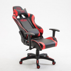 Herní křeslo Jarama, syntetická kůže, červená - 4