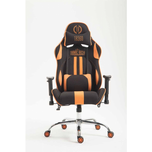 Herní křeslo Racing Edition, textil, oranžová - 1