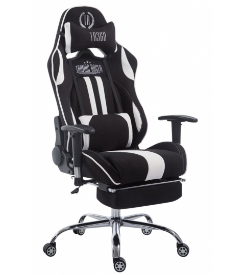Herni křeslo Racing Limit, textil, černá / bílá