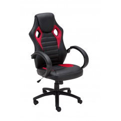 Herní křeslo Speed, syntetická kůže, červená