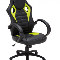 Herní křeslo Speed, syntetická kůže, zelená - 1