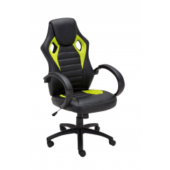 Herní křeslo Speed, syntetická kůže, zelená