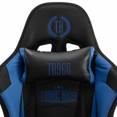 Herní křeslo Turbo LED, syntetická kůže, černá / modrá - 6