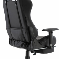 Herní křeslo Turbo LED, syntetická kůže, černá - 4