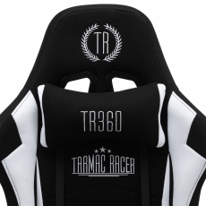 Herní křeslo Turbo LED, textil, černá / bílá - 6