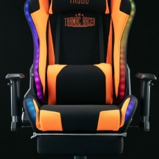 Herní křeslo Turbo LED, textil, černá / oranžová - 2