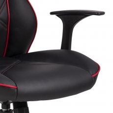 Herní křeslo Vayne, syntetická kůže, černá/červená - 4