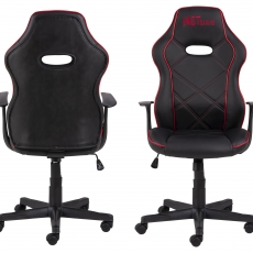 Herní křeslo Vayne, syntetická kůže, černá/červená - 2