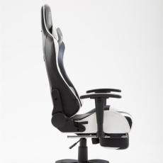 Herní židle Boavista, syntetická kůže, černá / bílá - 3