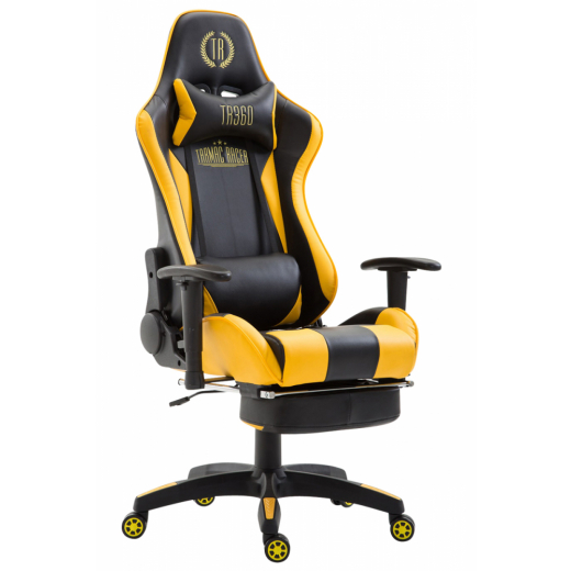 Herní židle Boavista, syntetická kůže, černá /žlutá - 1
