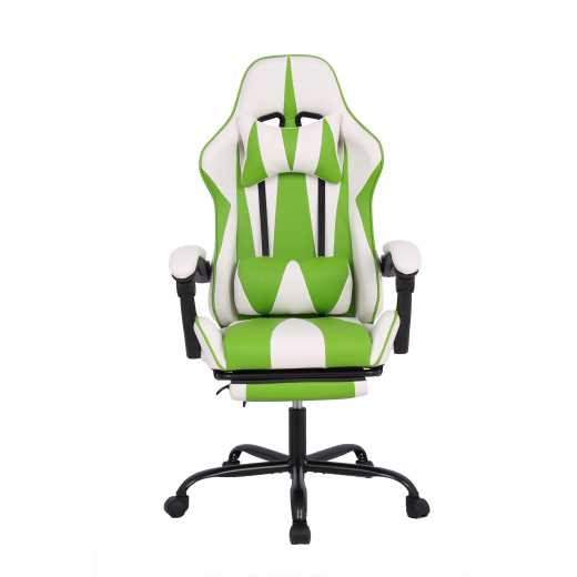Herní židle Game, syntetická kůže, bílá / zelená - 1