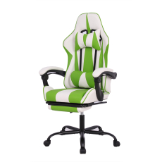 Herní židle Game, syntetická kůže, bílá / zelená - 5