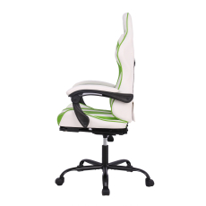 Herní židle Game, syntetická kůže, bílá / zelená - 6