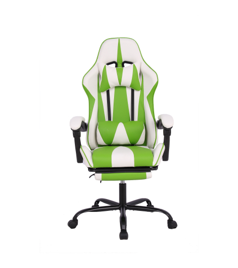 Herní židle Game, syntetická kůže, bílá / zelená