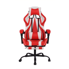 Herní židle Game, syntetická kůže, červená / bílá - 1