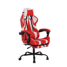 Herní židle Game, syntetická kůže, červená / bílá - 2