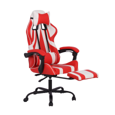 Herní židle Game, syntetická kůže, červená / bílá - 3